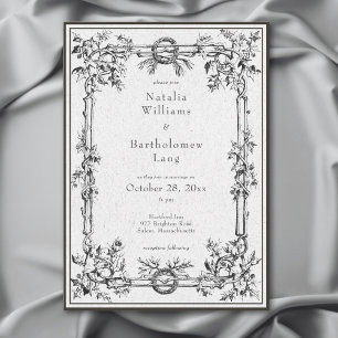 gotische middeleeuwse Ivy Border Wedding Kaart