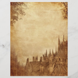Gotische middeleeuwse kathedraal Vintage Sepia