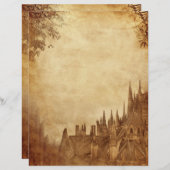 Gotische middeleeuwse kathedraal Vintage Sepia (Voorkant / Achterkant)