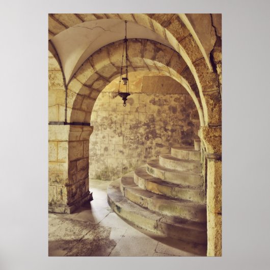 Gotische middeleeuwse kerk poster (Voorkant)