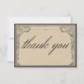 gotische middeleeuwse lijn grens bruiloft bedankkaart (Voorkant)