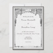 gotische middeleeuwse lijn grens bruiloft kaart (Voorkant)