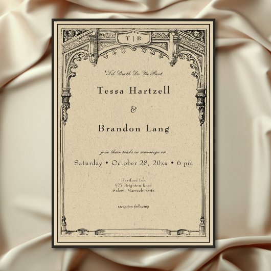  gotische middeleeuwse lijn grens bruiloft kaart