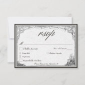  gotische middeleeuwse lijn grens bruiloft RSVP kaartje (Voorkant)