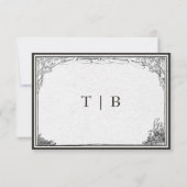  gotische middeleeuwse lijn grens bruiloft save the date (Achterkant)