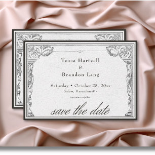  gotische middeleeuwse lijn grens bruiloft save the date