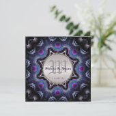 Gotische middeleeuwse magische Paarse bruiloft Kaart (Staand voorkant)