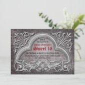 Gotische middeleeuwse Sweet 16 verjaardagsfeest ui Kaart (Staand voorkant)