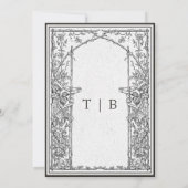 Gotische Middeleeuwse Vine Grens Witte Huwelijk Kaart (Achterkant)