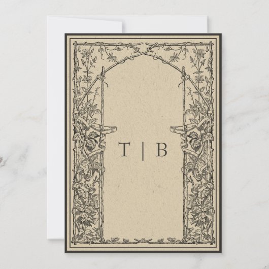 gotische middeleeuwse wijnstok grens handfasting kaart (Achterkant)