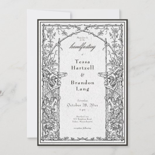 gotische middeleeuwse wijnstok grens handfasting kaart (Voorkant)