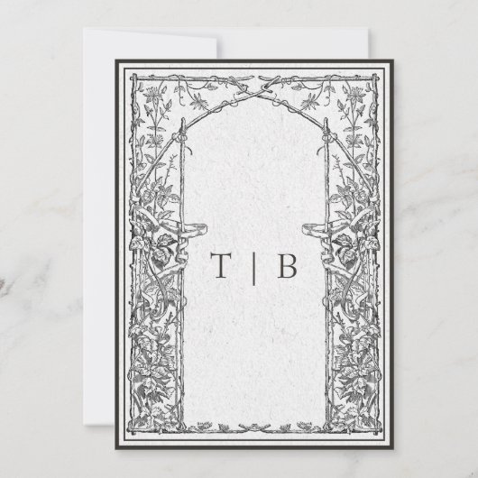 gotische middeleeuwse wijnstok grens handfasting kaart (Achterkant)