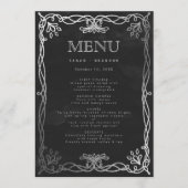 Gotische middeleeuwse zilveren klimop bruiloft men menu (Voorkant)