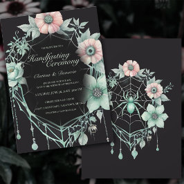 Gotische Mintgroene Spin Florale Web Handfasting Kaart
