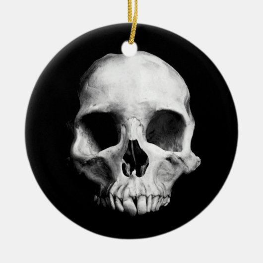 Gotische misvormde schedel keramisch ornament (Voorkant)