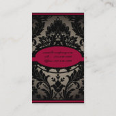  gotische mode Bourgogne zwarte Damask Visitekaartje (Achterkant)