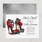 Gotische Mode Stilettos met Afstuderen van rode ro Kaart (Voorkant / Achterkant)