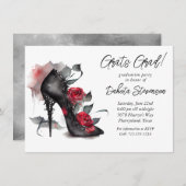 Gotische Mode Stilettos met Afstuderen van rode ro Kaart (Voorkant / Achterkant)