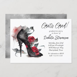 Gotische Mode Stilettos met Afstuderen van rode ro Kaart