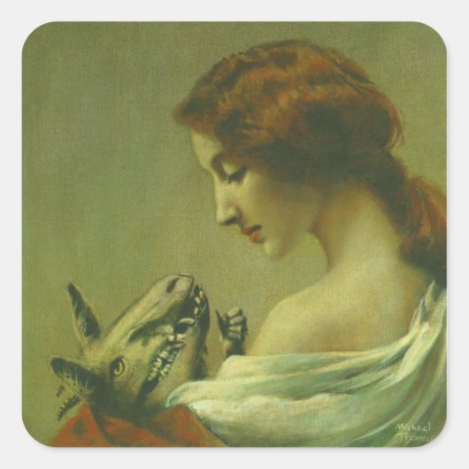 Gotische Moeder en Kind Surrealistische Sticker (Voorkant)