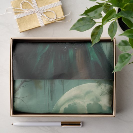 Gotische moerasheks met smaragdgroene gloed en vol tissuepapier (Geschenk)