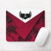 Gotische monogram rode en zwarte barok muismat (Met muis)