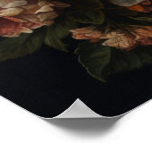 Gotische mot en bloemen Art Print Poster (Hoek)