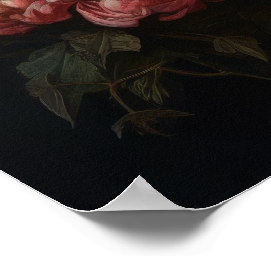 Gotische mot en bloemen Art Print Poster (Hoek)