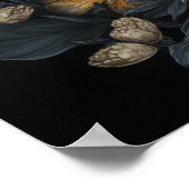 Gotische mot en bloemen Art Print Poster (Hoek)