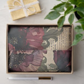  gotische mot en rode papaver botanische efemera tissuepapier (Geschenk)