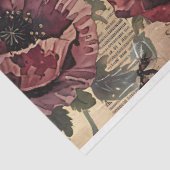  gotische mot en rode papaver botanische efemera tissuepapier (Detail)