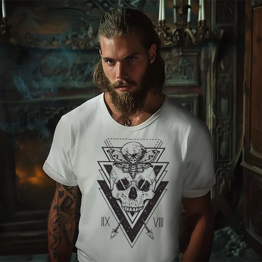 Gotische Mot & Schedel T-shirt