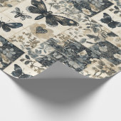 gotische mottencollage Halloween Cadeaupapier (Hoek)