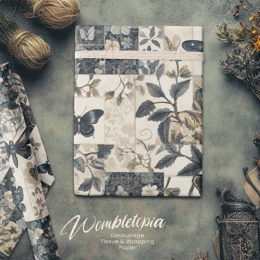  gotische mottencollage Halloween Cadeaupapier