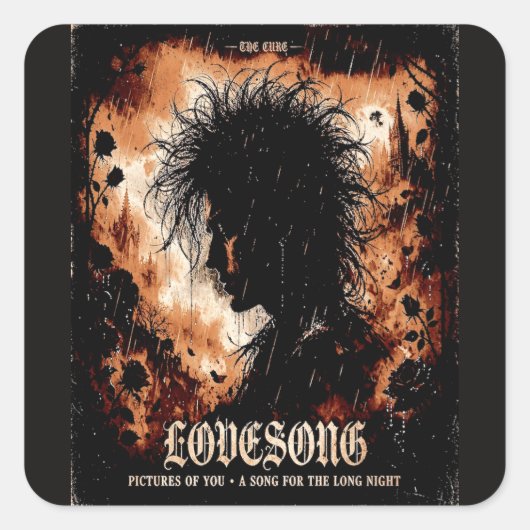 gotische muziek vierkante sticker (Voorkant)