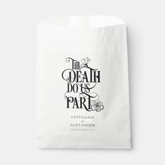Gotische mystiek tot de dood ons deel bruiloft bedankzakje (Voorkant)