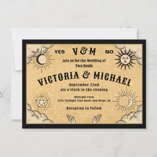 Gotische Mystieke Spirit Board Halloween Bruiloft Kaart (Voorkant)