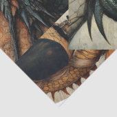 Gotische Mythologische Nymph Fantasy Dragon Collag Tissuepapier (Detail)