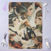 Gotische Mythologische Nymph Fantasy Dragon Collag Tissuepapier (Craft)