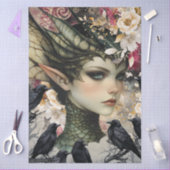 Gotische Mythologische Nymph Fantasy Dragon Collag Tissuepapier (Craft)