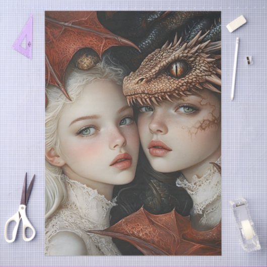 Gotische Mythologische Nymph Fantasy Dragon Tissuepapier (Craft)