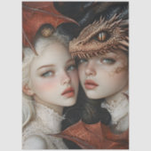 Gotische Mythologische Nymph Fantasy Dragon Tissuepapier (Voorkant)