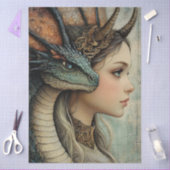 Gotische Mythologische Nymph Fantasy Dragon Tissuepapier (Craft)