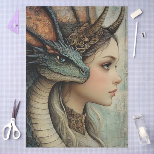 Gotische Mythologische Nymph Fantasy Dragon Tissuepapier (Craft)