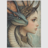 Gotische Mythologische Nymph Fantasy Dragon Tissuepapier (Voorkant)