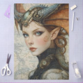 Gotische Mythologische Nymph Fantasy Dragon Tissuepapier (Craft)