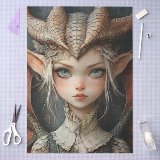 Gotische Mythologische Nymph Fantasy Dragon Tissuepapier (Craft)