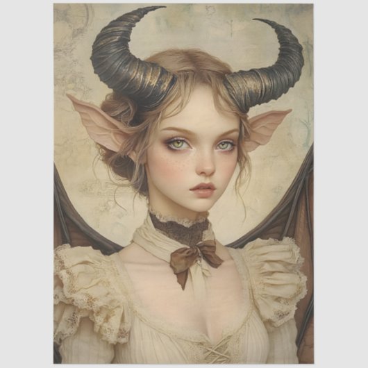 Gotische Mythologische Nymph Fantasy Dragon Tissuepapier (Voorkant)