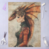 Gotische Mythologische Nymph Fantasy Dragon Tissuepapier (Craft)