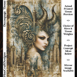 Gotische mythologische vrouw Mixed Media FT6R Deco Tissuepapier